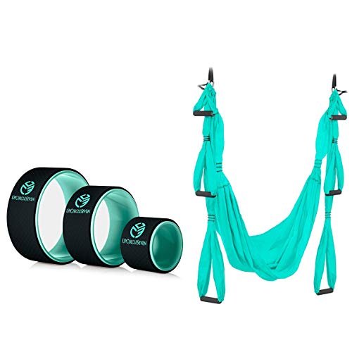 UpCircleSeven Yoga Wheel Set (Cyan) and Yoga Swing