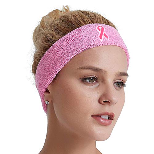 COOLOMG Stretchy Cotton Sport Breast Cancer