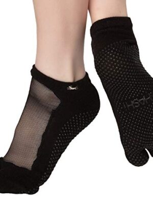 Shashi Black Mesh Non Slip Split Toe Ergonomic Socks