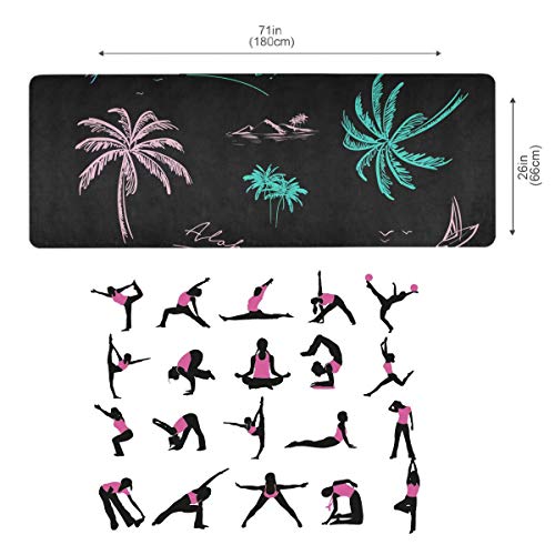 Yoga Mat Fitness Exercise Mat - Island Black Eco Friendly Workout Pad
