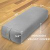 Florensi Yoga Bolster (26"x11"x5.5"), Premium Velvet Bolster Pillow
