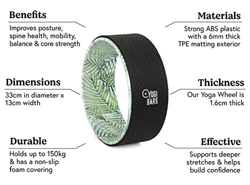 Yogi Bare Yoga Stretching Wheel 13" Non Slip Foam