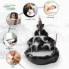 Extrapins Incense Burner Set,Ceramic Backflow Cones Sticks Holder