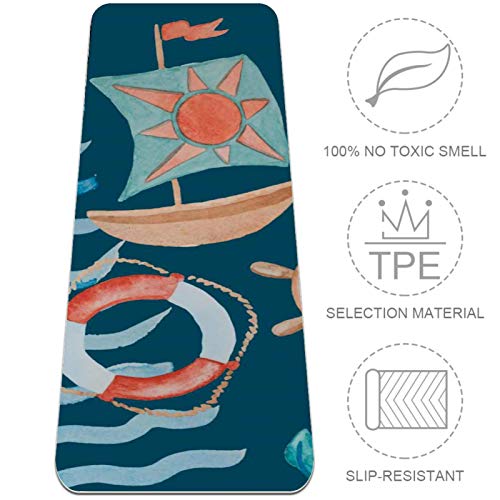 Yoga Mat - Ocean theme - Extra Thick Non Slip Exercise