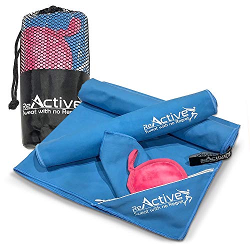 ReActive 4 Pcs Non Slip Yoga Towel, Microfiber Towel