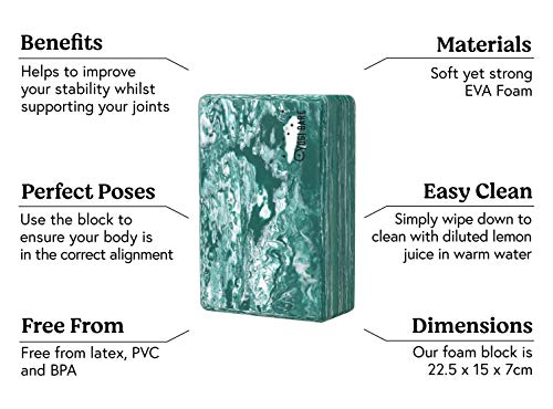 Yogi Bare Non Slip Foam Yoga Block - Improves Balance and Support