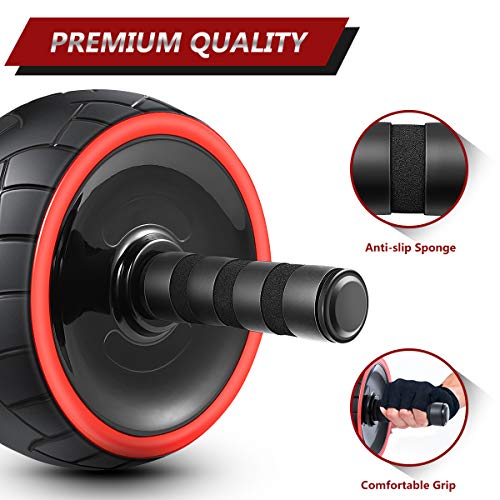 MOVTOTOP 3-in-1 Ab Wheel Roller Kit with Knee Mat and Jump Rope