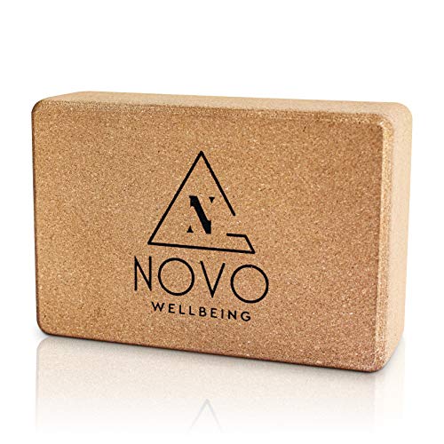 511orx3RxNL NOVO Wellbeing Cork Yoga Block 2 Pack with Bag