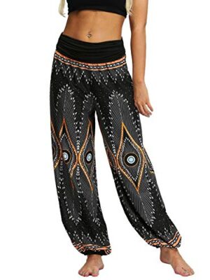 Lu's Chic Women's Bohemian Yoga Pants High Waist