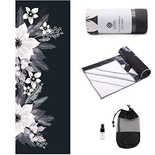 Yoga Towel,Hot Yoga Mat Towel with Corner Pockets Design