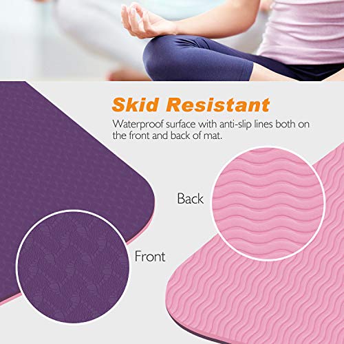 513Xep4Np1L TOPLUS Yoga Mat, 1/4 inch Pro Yoga Mat TPE Eco