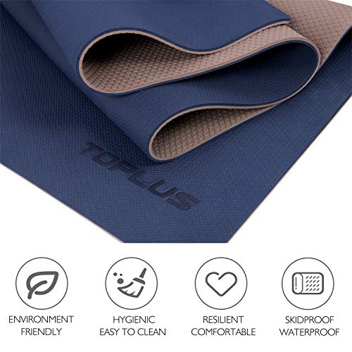 513ZpMA+ReL TOPLUS Yoga Mat, Upgraded 1/4 inch Non-Slip Texture