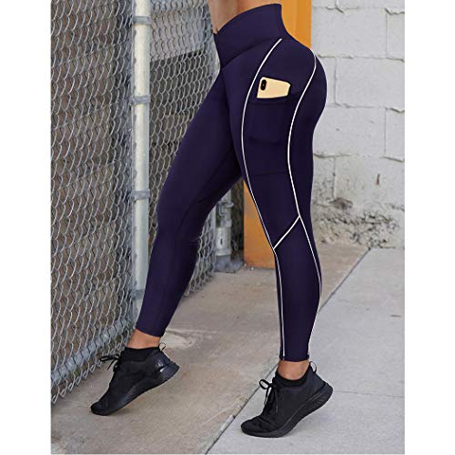 513uoL6T2fL SUUKSESS Women Reflective High Waisted Running Leggings