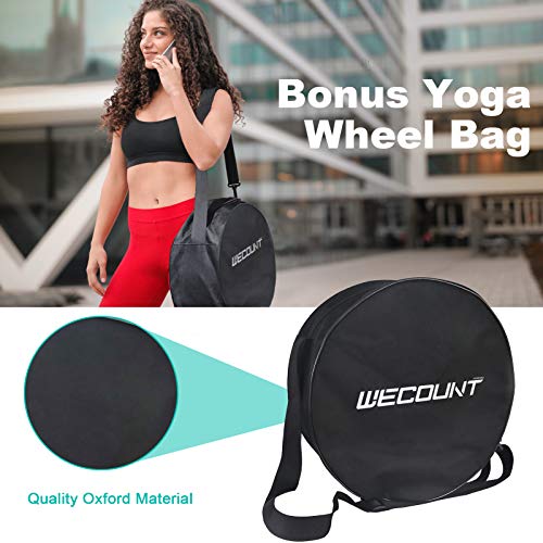 Yoga Wheel 3 Pack - Back Pain Relief Kit with Fitness Straps, Various Sizes for Complete Body Exercises, Includes Yoga Wheel Bag