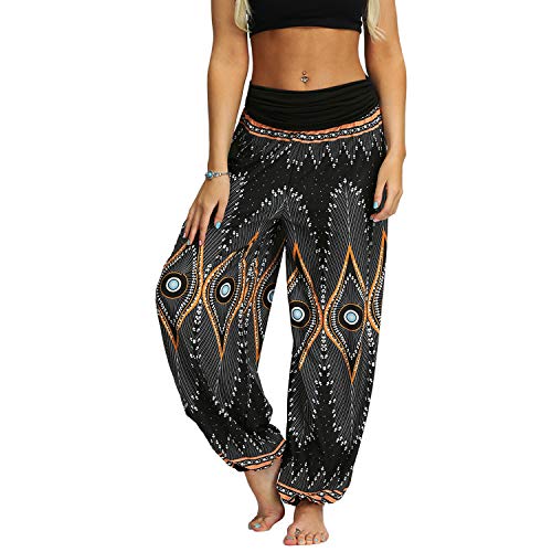 515eB33VKjL Lu's Chic Women's Bohemian Yoga Pants High Waist