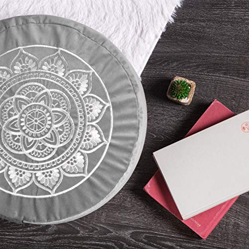 515raNALUxL Florensi Meditation Cushion, Large Velvet Meditation Pillow