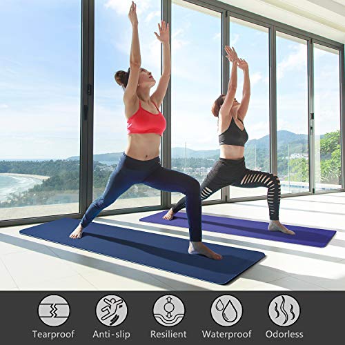516QmFqAw+L Yoga Mat Exercise Fitness Mat - High Density Non-Slip