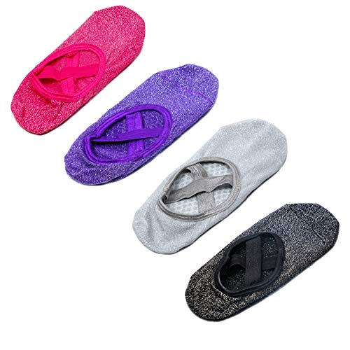 516a5Yi1aeL Yoga Practice with Non-Slip Yoga Socks: 4-Pack for Women