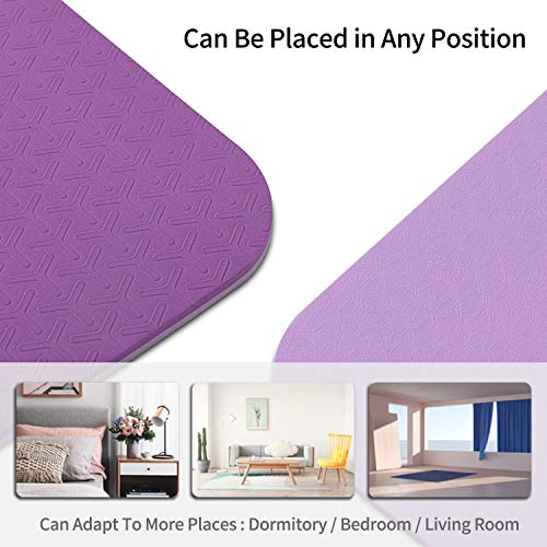 wwww Yoga Mat Eco Friendly TPE Non Slip with Carrying Strap