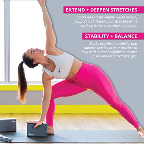516pHiZqxwL Yoga Strap High Density EVA Foam Blocks for Stretching