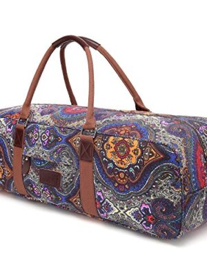 Boence Yoga Bag, Printed Canvas Large Yoga Mat Tote Bag