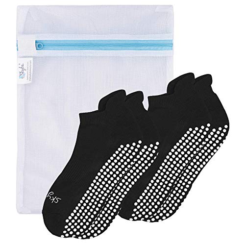 Skyba Non-Slip Socks for Women - Enhance Your Grip in Yoga, Barre, Pilates, or Any Slippery Surface - 2 Pairs (Women's Shoe 9.5-11/Men's 8-9.5) 1 Skyba Non Slip Socks for Women - Barre, Pilates, Yoga, Hospital