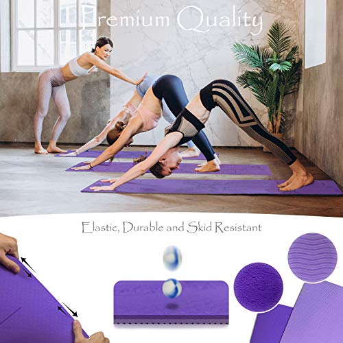 Yoga Mat TPE Premium + Microfiber Towel + Yoga Mat Carry Bag