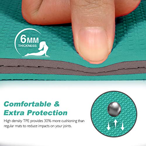 519mtwtnTQL Toplus Yoga Mat Extra Thick 1/4 Inch Non Slip Yoga Mats