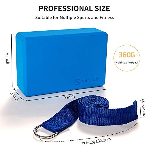 Yoga Block (2 Pack),Yoga Strap Set , High Density EVA Foam