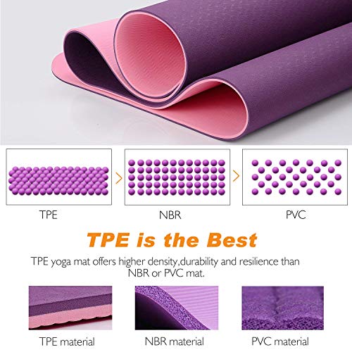 51B7Ri0sY8L TOPLUS Yoga Mat, 1/4 inch Pro Yoga Mat TPE Eco