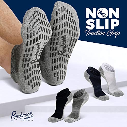 51BPTTw41LL Non Skid Ankle Socks - (4 Pairs) - L/XL - Anti Slip Socks