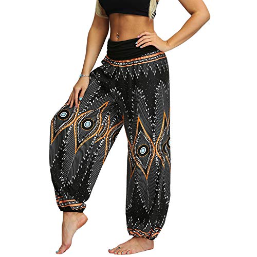 51BQrnPqswL Lu's Chic Women's Bohemian Yoga Pants High Waist