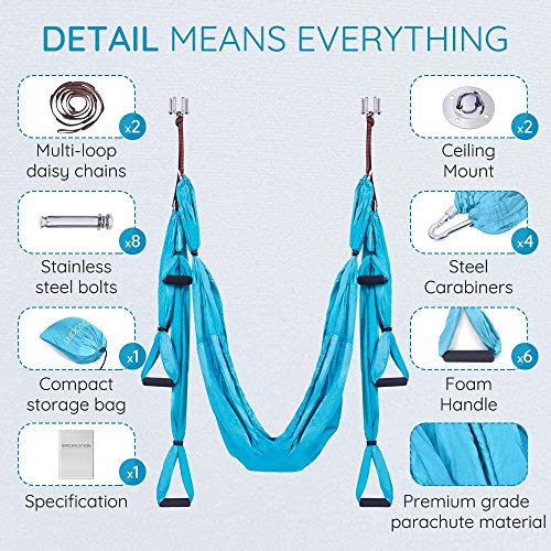 Oudort Aerial Yoga Swing Set, Yoga Hammock Flying Trapeze