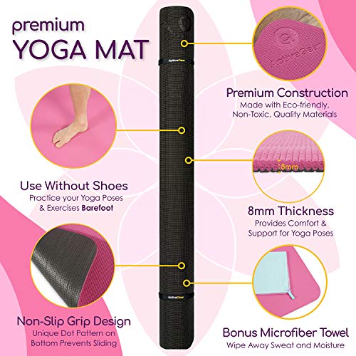 51C6de0qS7L Pink Large Yoga Mat Extra Thick Gym