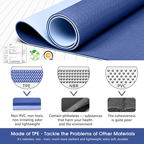 51Ce39r1QiL Yoga Mat Exercise Fitness Mat - High Density Non-Slip