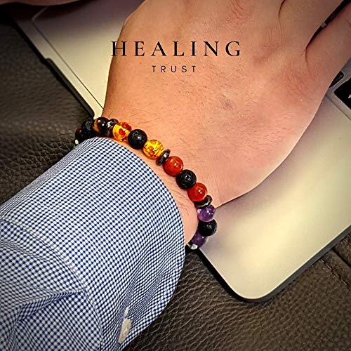 51E6ijYWdZL Chakra Lava Rock Aromatherapy Diffuser Bracelet