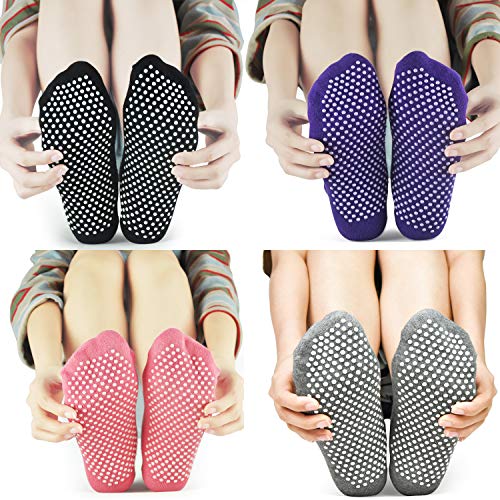 51FF3N2kWYL Pilates Yoga Non Slip Skid Socks - Elutong 4 Pack