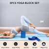 Yoga Block (2 Pack),Yoga Strap Set , High Density EVA Foam
