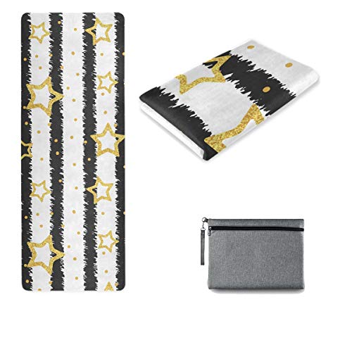 Emelivor Gold Stars Striped Yoga Mat - Your Eco-Friendly Fitness Companion
