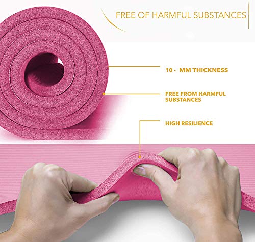 51GhaJfjyFL Yoga Mat 10mm NBR Non-Slip Yoga Mat