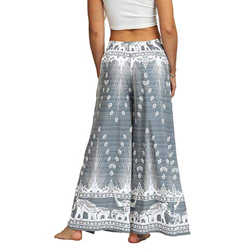 51HHajoXvZL Lu's Chic Women's Boho Pants Yoga Harem Wide Leg