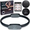 Get the most out of your Pilates workout: The Premium Pilates Ring - Magic Circle for Pilates, Yoga, and Floor exercises- Twin-Grip Handles, Thighs, Core, and Arms Workouts, Core Sliders, Workout Guide, and Bonus Included.