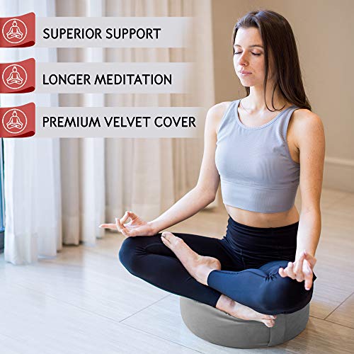 51IcGivqsbL Florensi Meditation Cushion, Large Velvet Meditation Pillow