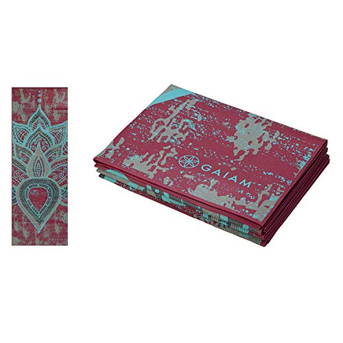 Gaiam Yoga Mat Folding Travel Fitness, Exercise Mat
