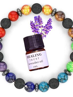 Chakra Lava Rock Aromatherapy Diffuser Bracelet