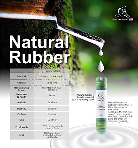 Tiggar Yoga mat - 100% Eco Friendly, Natural Rubber Material