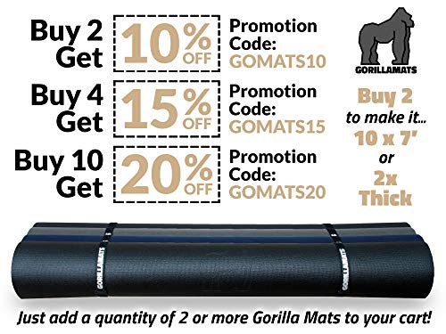 51JVbFA2S8L Premium Extra Large Exercise Mat - 7' x 5' x 1/4" Ultra Durable