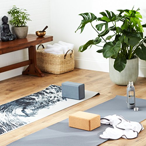 Gaiam Yoga Block + Yoga Strap Set, Grey