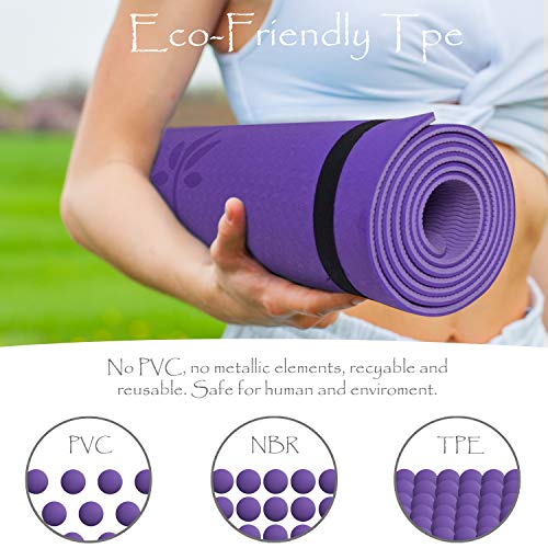 Yoga Mat TPE Premium + Microfiber Towel + Yoga Mat Carry Bag