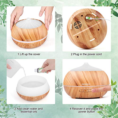 Zenith Aroma Bliss: 500ml Essential Oil Diffuser with Tranquil Essential Oil Set